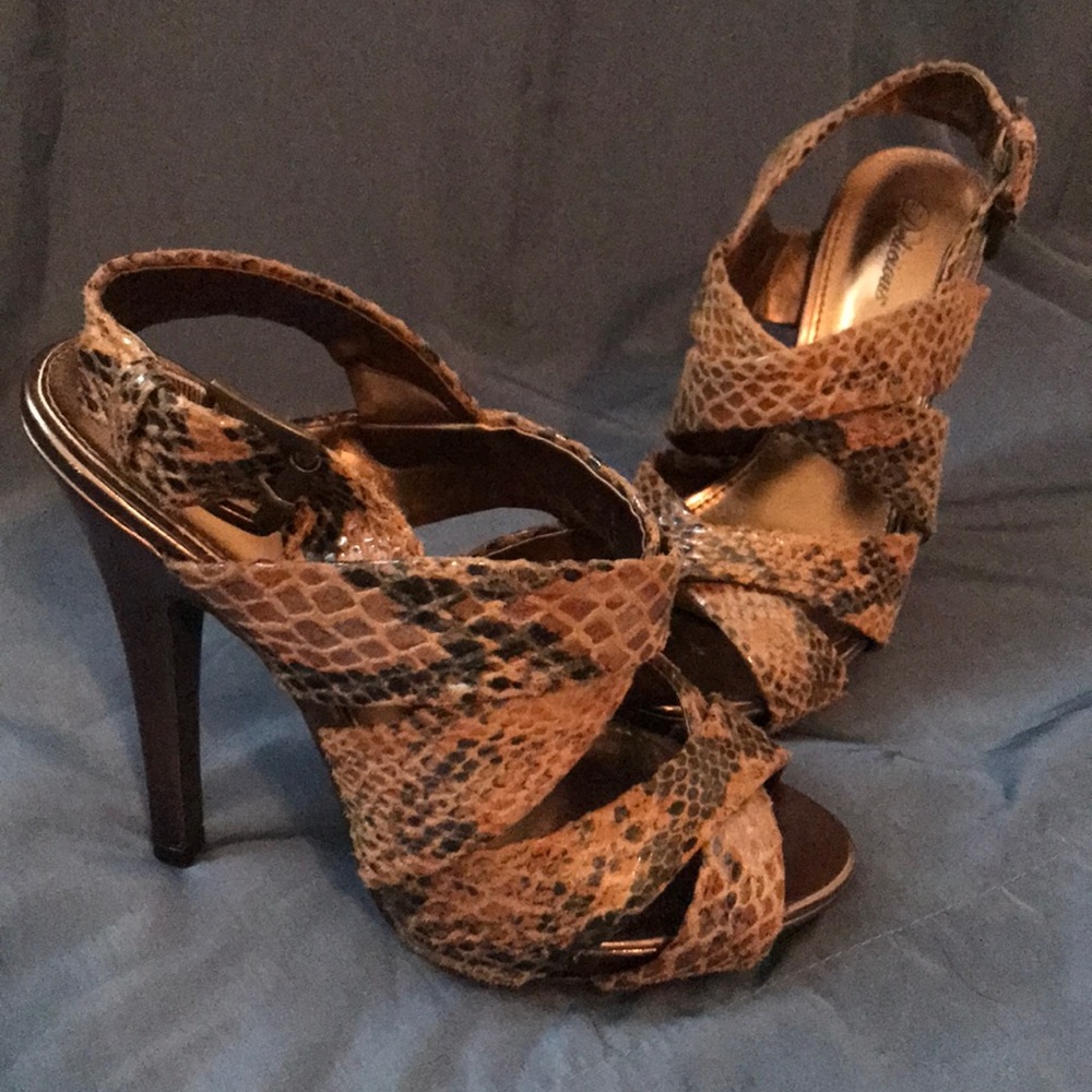 Snake Skin Platform Heels